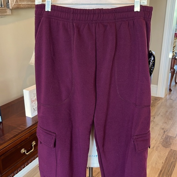 Sweatpants Climate Concepts Maroon Cargo Maroon Fleece Lined Mens Medium - Picture 4 of 16